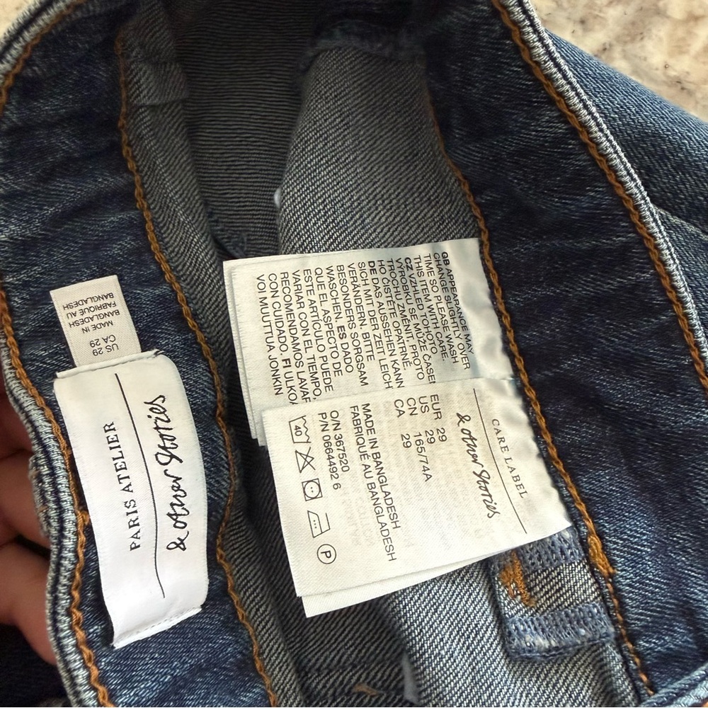 & Other Stories High Rise Flare Patch Pocket Jeans Medium Wash Size 29 - Picture 8 of 16
